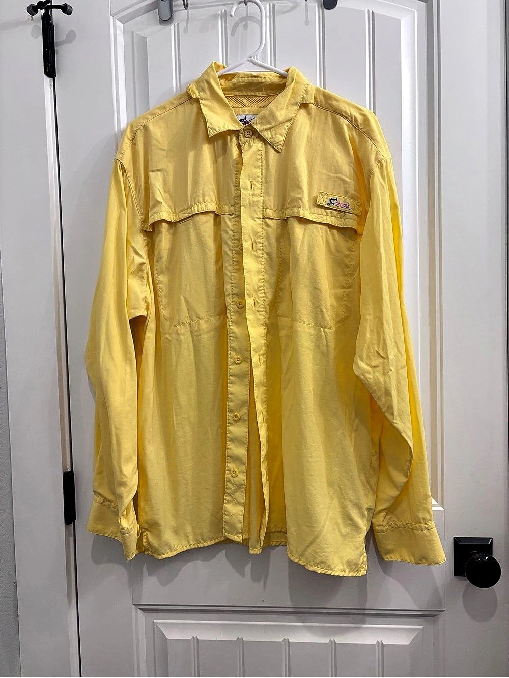 World Wide Sportsman Yellow Long Sleeve Shirt Size Large Like New